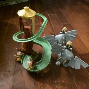 Jungle Adventure Playset with Green Slide and Gray Elephants
